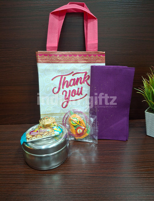 Steel Tiffin Box Thambullam Bag Set