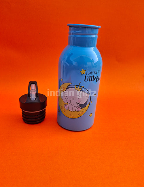 Good Night Prince Elephant Printed Aluminium Sipper Water Bottle. Suitable for Kids