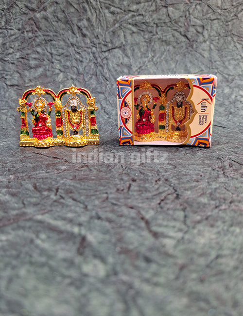 Perumal Thayar Statue Gold Polished with Stones Car Dashboard