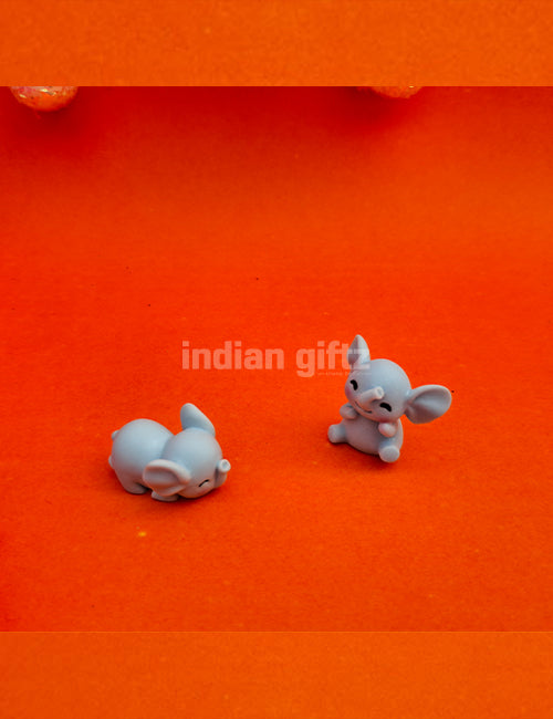 Wonderland Cute Fairyland Elephant 2 Pcs Wedding Gift PVC Figurines suitable for Tabletop Decoration Gifting, Home Decor, Table, Car Dashboard Office Table