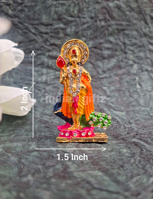 Lord Murugan Multi Colour Car Dashboard Metal Statue