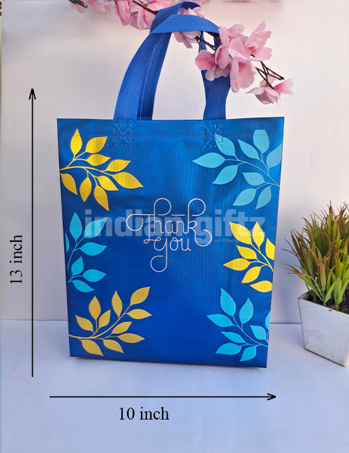 Royal Blue with Golden Patern Printed Non Woven Bag For|Wedding| Birthday | Housewarming| All Events  (13 × 10 inch)