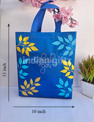 Royal Blue with Golden Patern Printed Non Woven Bag For|Wedding| Birthday | Housewarming| All Events  (13 × 10 inch)