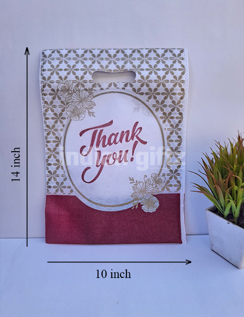 Thankyou Printed Patern Non Woven Bag For|Wedding| Birthday | Housewarming| All Events  (14 × 10 inch)