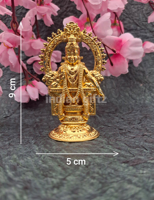 Lord Ayyappa Golden Colour Metal Idol Car Dashboard Statue