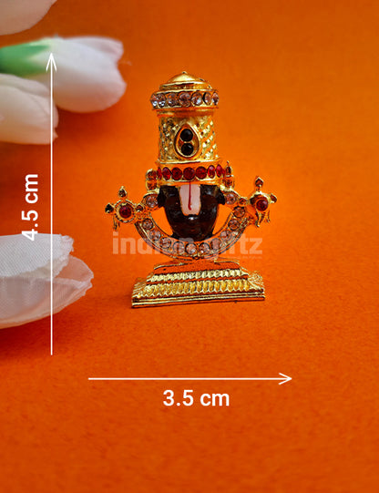 Lord Balaji Stone Gold Metal Car Statue