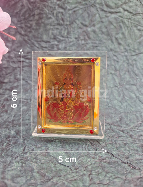 Gold Plated Acrylic Lakshmi Car Stand Also for Home Decor & Return Gift