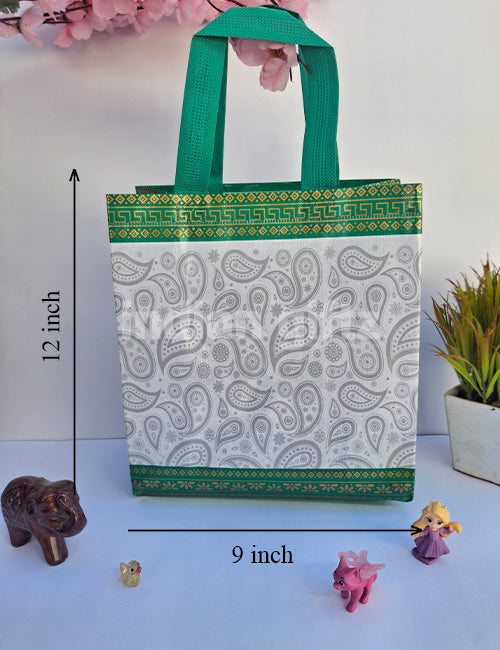 Thankyou Green Printed Non Woven Bag For|Wedding| Birthday | Housewarming| All Events (12 × 9 inch)