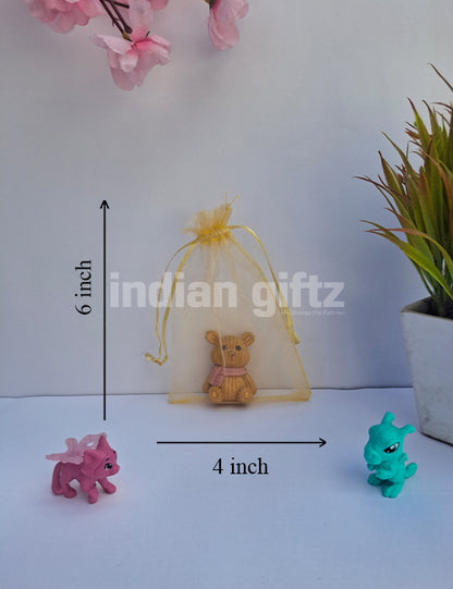 Plain GOLDEN Potli Bags for Return Gift ,Wedding Party Favor Gift Bags Drawstring Pouches Pack Of 25 Bags (6 x 4 inch)