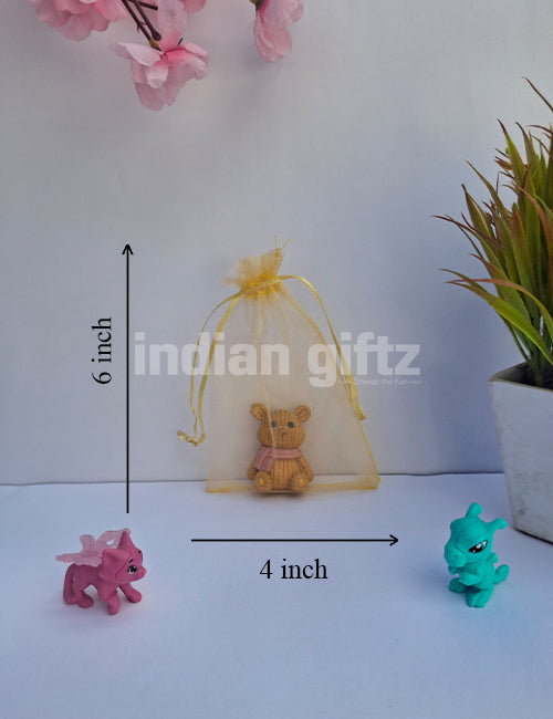 Plain GOLDEN Potli Bags for Return Gift ,Wedding Party Favor Gift Bags Drawstring Pouches Pack Of 25 Bags (6 x 4 inch)