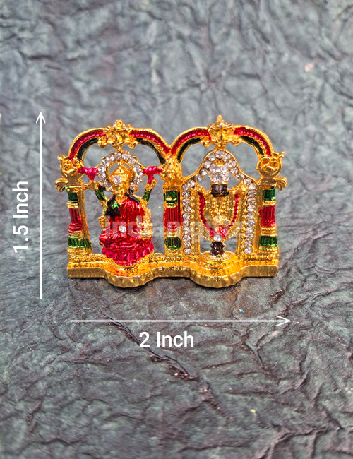 Perumal Thayar Statue Gold Polished with Stones Car Dashboard