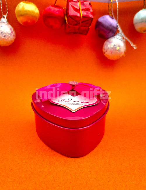 Heart Shape Pink Tin Gift Box