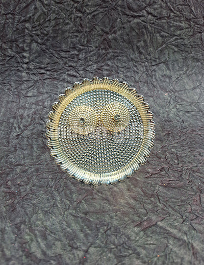 Silver Lotus Kumkum Platter