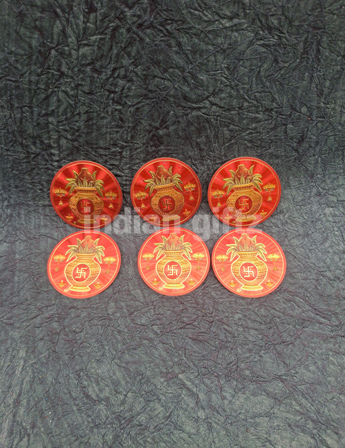 Self-Adhesive Round Gold Plated Self-Adhesive Kalash Gold Plated Sticker