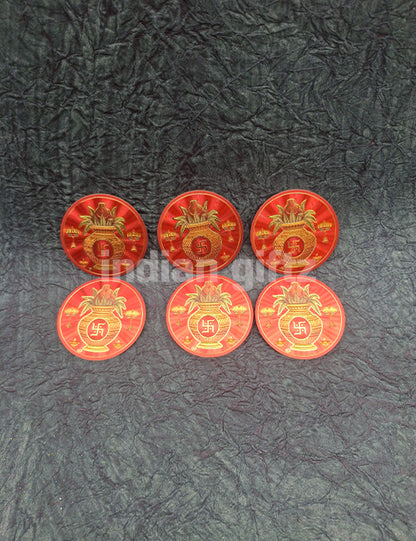 Self-Adhesive Round Gold Plated Self-Adhesive Kalash Gold Plated Sticker