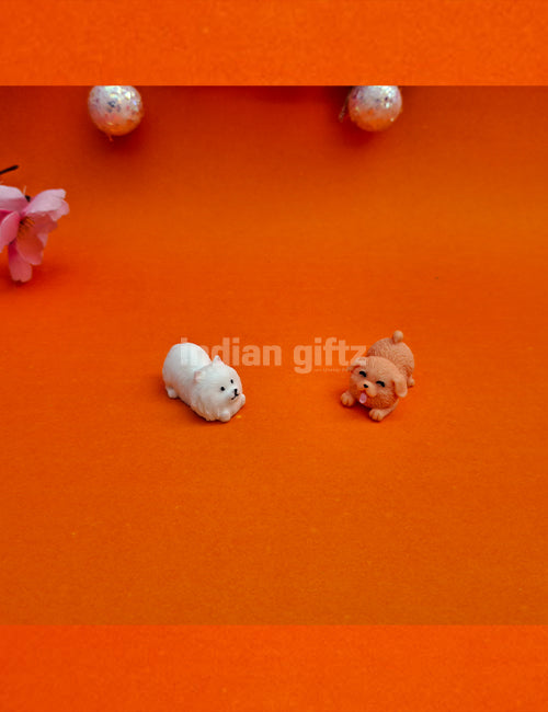 Miniature Cute Dog Set Piece of 2 1 Set.  Gifting, Home Decor, Table, Car Dashboard Office Table