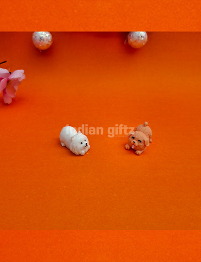 Miniature Cute Dog Set Piece of 2 1 Set.  Gifting, Home Decor, Table, Car Dashboard Office Table