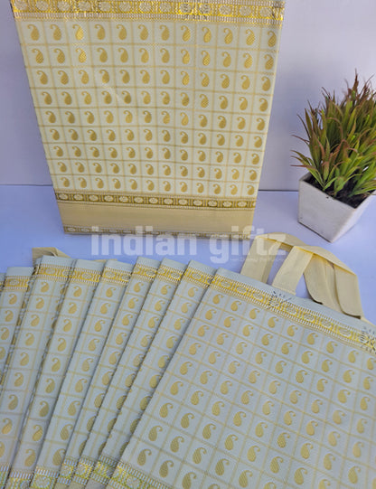 Royal Golden Printed Patern Non Woven Bag For|Wedding| Birthday | Housewarming| All Events  (13 × 10 inch)
