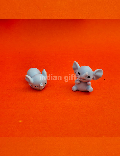 Wonderland Cute Fairyland Elephant 2 Pcs Wedding Gift PVC Figurines suitable for Tabletop Decoration Gifting, Home Decor, Table, Car Dashboard Office Table