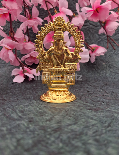 Lord Ayyappa Golden Colour Metal Idol Car Dashboard Statue