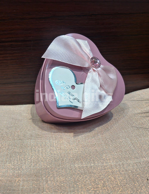 Baby Pink Heart-Shaped Metal Storage Container