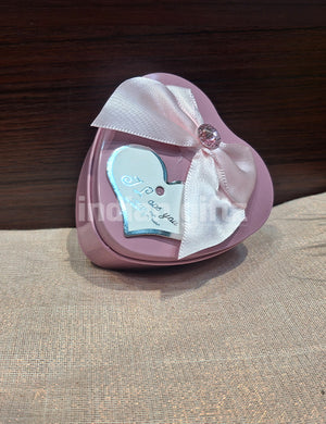 Baby Pink Heart-Shaped Metal Storage Container