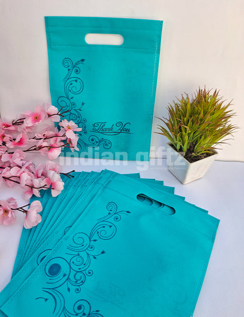 Thankyou Green Printed Non Woven Bag For|Wedding| Birthday | Housewarming| All Events (12 × 9 inch)