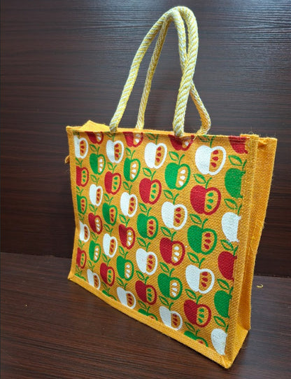 Multi-Color Apple Jute Bag