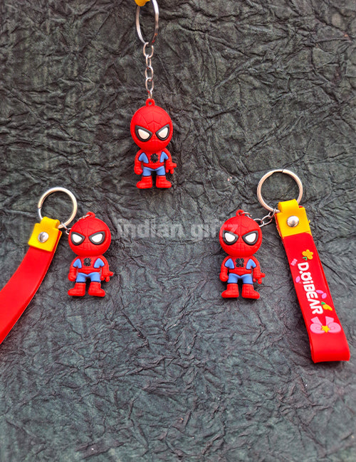 Spider-Man Themed Keychain with Loop and Metal Hook – Ideal for Kids , birthday Return Gift & Daily Use
