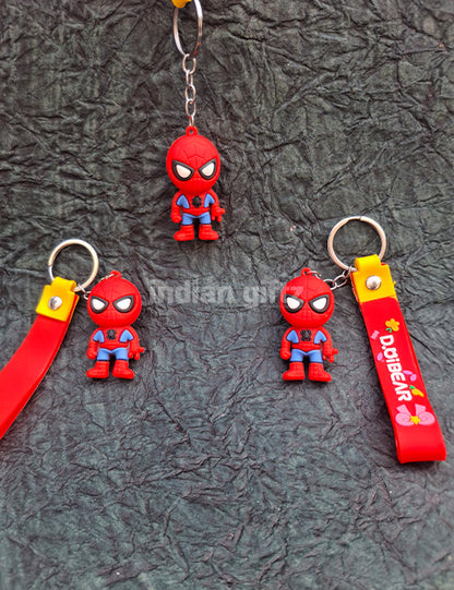 Spider-Man Themed Keychain with Loop and Metal Hook – Ideal for Kids , birthday Return Gift & Daily Use