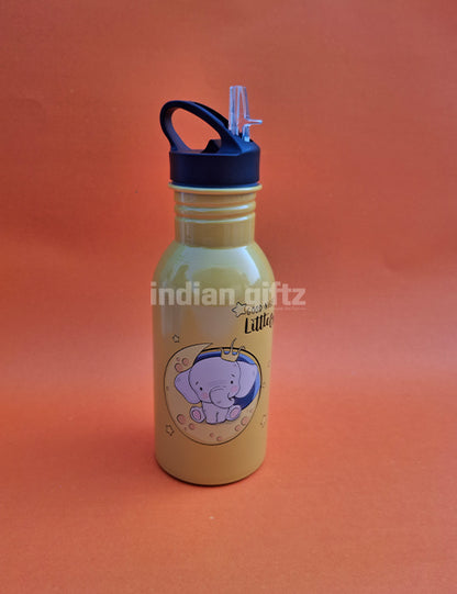 Good Night Prince Elephant Printed Aluminium Sipper Water Bottle.  Suitable for Kids