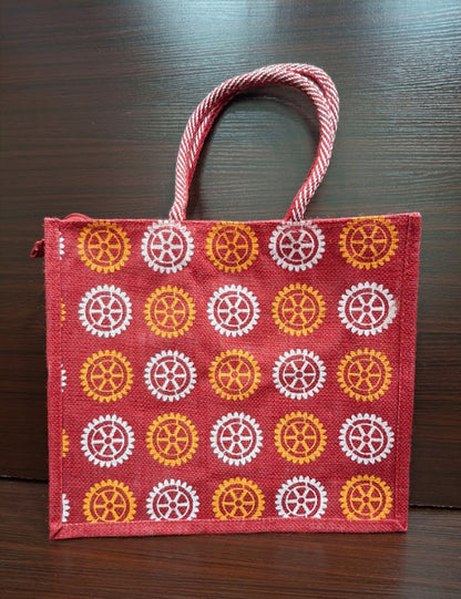 Multi-Color Wheel Jute Bag