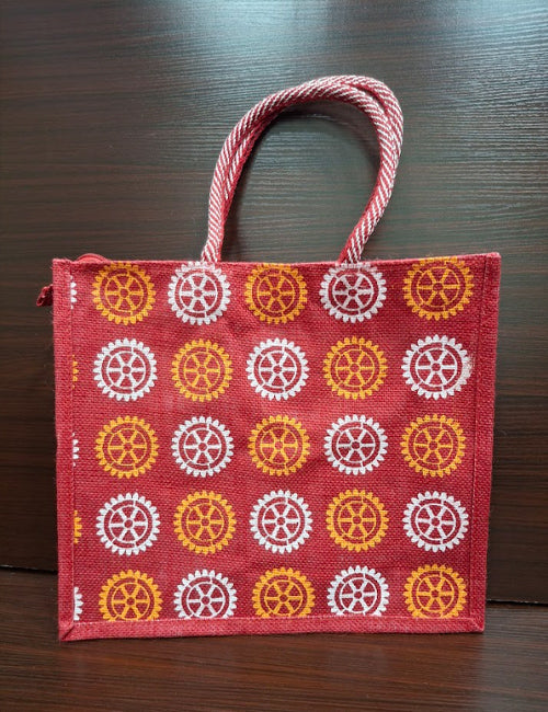Multi-Color Wheel Jute Bag