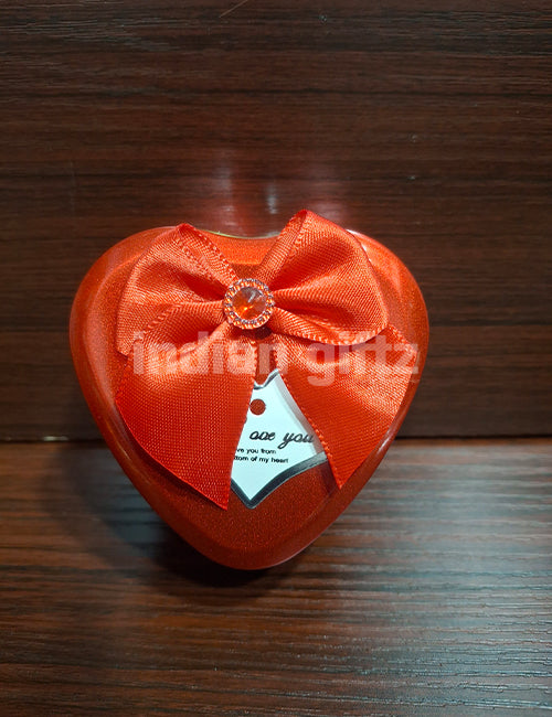 Red Heart-Shaped Metal Storage Container
