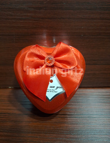 Red Heart-Shaped Metal Storage Container