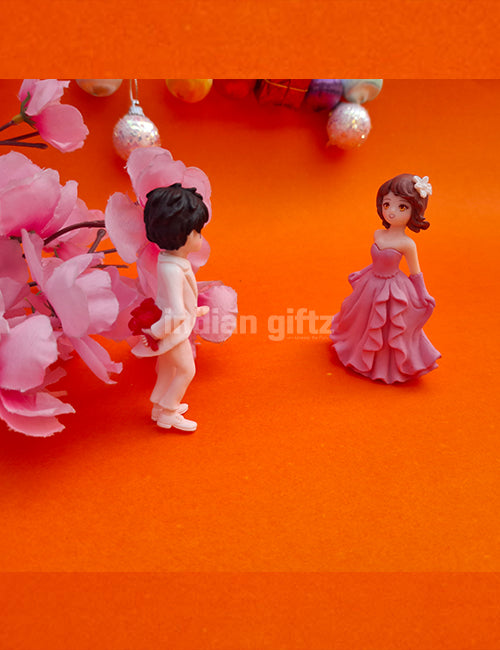 Bride and Groom Miniature Doll Set – Wedding Gift PVC Figurines suitable for Tabletop Decoration Gifting, Home Decor, Table, Car Dashboard Office Table