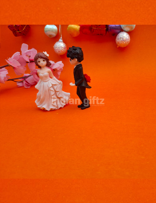Bride and Groom Miniature Doll Set – Wedding Gift PVC Figurines suitable for Tabletop Decoration Gifting, Home Decor, Table, Car Dashboard Office Table
