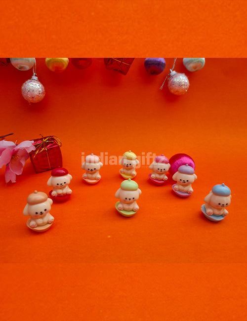 Miniature Multi Colour Elephant Dog Set 8 Pcs.  Gifting, Home Decor, Table, Car Dashboard Office Table