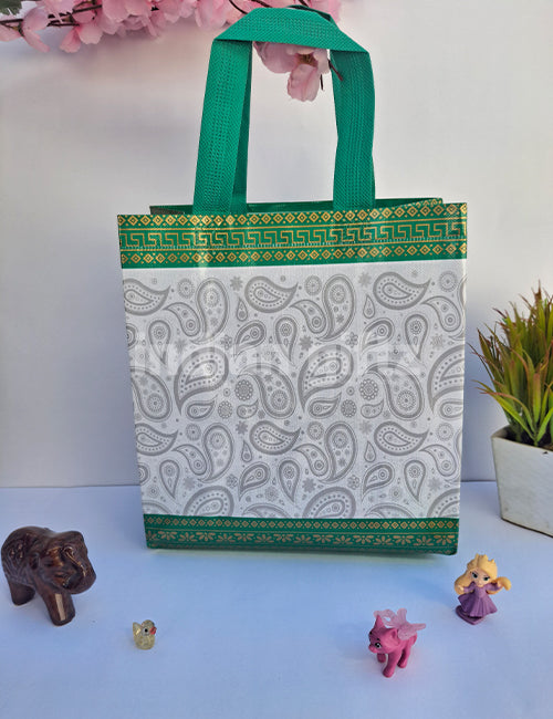Thankyou Green Printed Non Woven Bag For|Wedding| Birthday | Housewarming| All Events (12 × 9 inch)