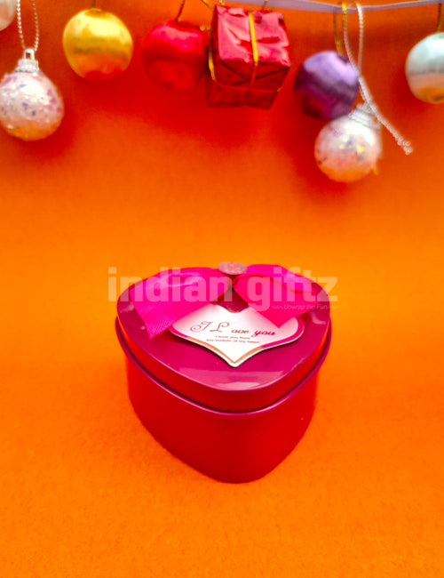 Heart Shape Pink Tin Gift Box