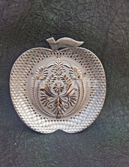 Silver Apple Shape Plastic Tray
