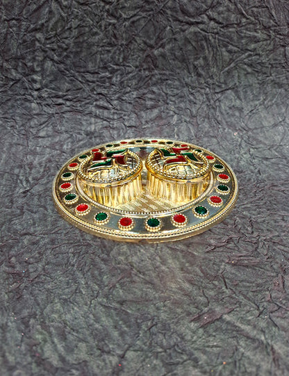 Round Kumkum Platter (4x4 Inch)