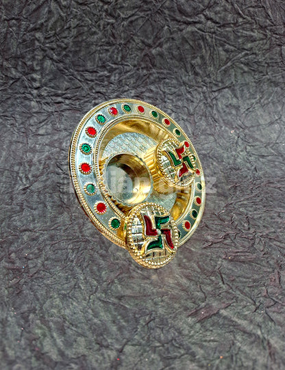 Round Kumkum Platter (4x4 Inch)