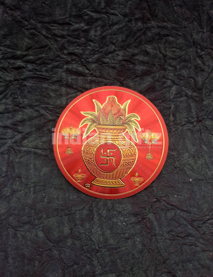 Self-Adhesive Round Gold Plated Self-Adhesive Kalash Gold Plated Sticker