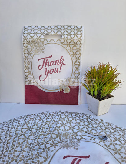 Thankyou Printed Patern Non Woven Bag For|Wedding| Birthday | Housewarming| All Events  (14 × 10 inch)