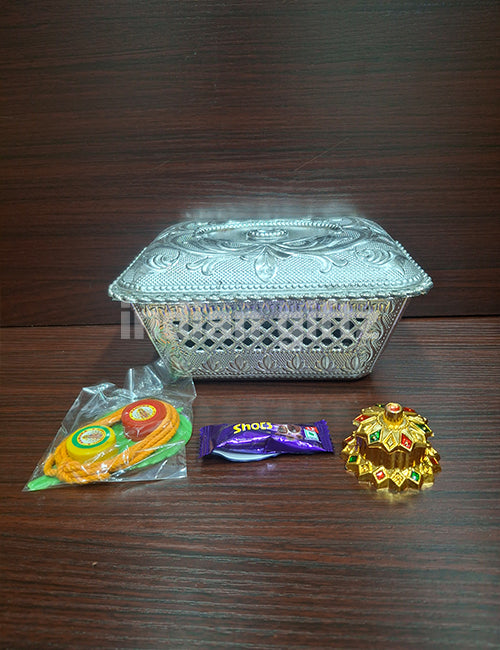 Silver Plastic Box Thambullam Set