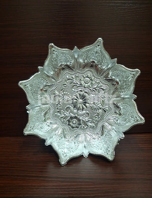 Silver Plated Lotus Decorative Bowl