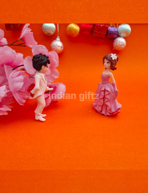 Bride and Groom Miniature Doll Set – Wedding Gift PVC Figurines suitable for Tabletop Decoration Gifting, Home Decor, Table, Car Dashboard Office Table