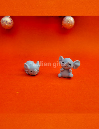 Wonderland Cute Fairyland Elephant 2 Pcs Wedding Gift PVC Figurines suitable for Tabletop Decoration Gifting, Home Decor, Table, Car Dashboard Office Table
