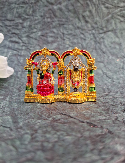 Perumal Thayar Statue Gold Polished with Stones Car Dashboard